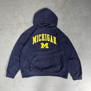 Genuine Stuff Michigan Pullover Hoodie Navy - Size: Large